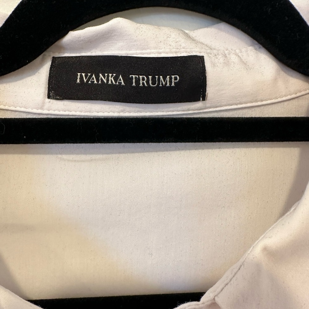 Ivanka Trump White Long-Sleeve Button Down Blouse - Picture 5 of 5